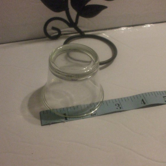 2 Iron Leaf Sconces With Glass Cups 8 Inches Tall - Picture 5 of 6